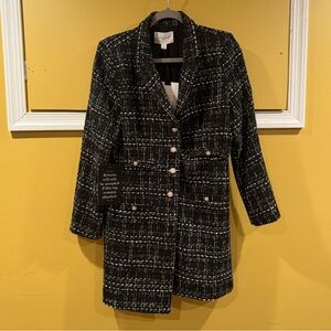 Pomander Place Black Tweed Stacie Dress / Jacket / Blazer sparkle NWT M